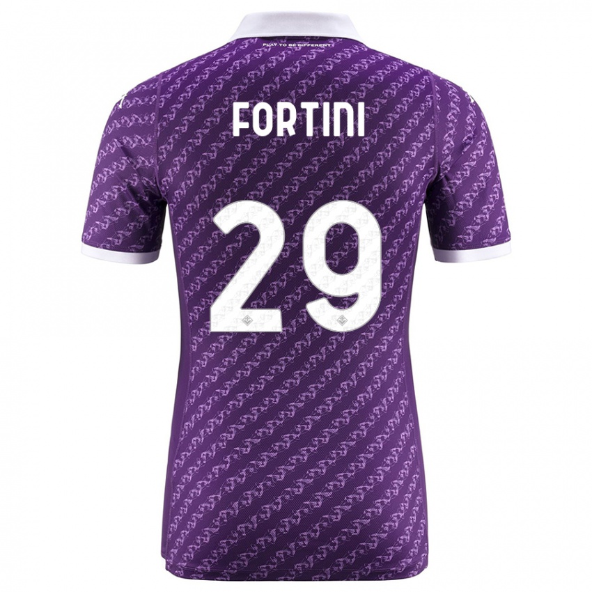 Børn Niccolò Fortini #29 Viol Hjemmebane Spillertrøjer 2023/24 Trøje T-Shirt