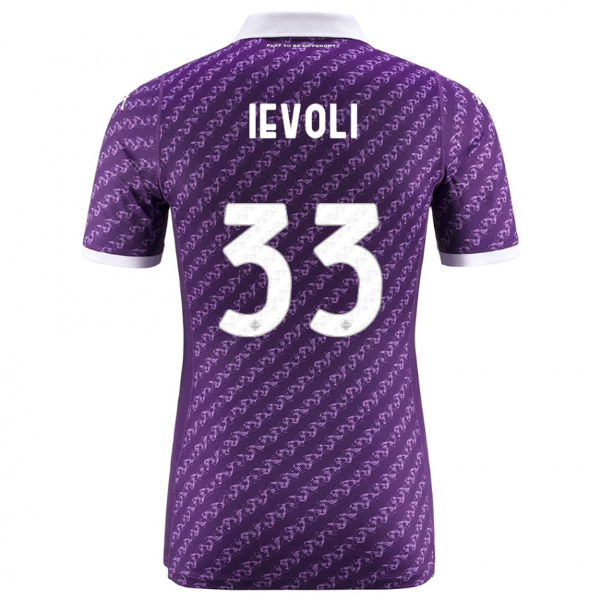 Børn Mattia Ievoli #33 Viol Hjemmebane Spillertrøjer 2023/24 Trøje T-Shirt