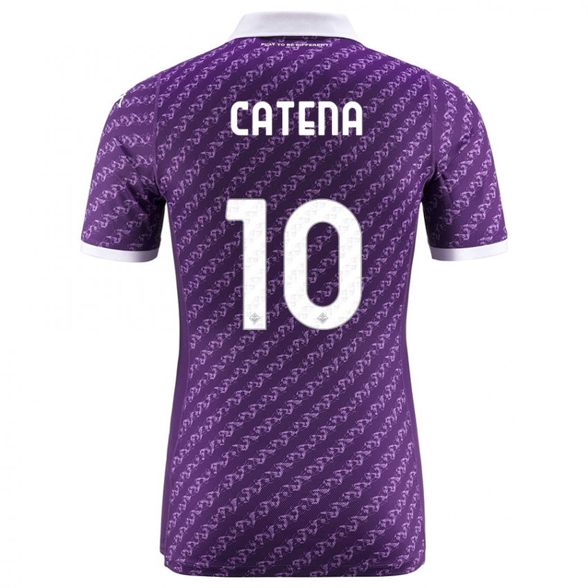 Børn Michaela Catena #10 Viol Hjemmebane Spillertrøjer 2023/24 Trøje T-Shirt