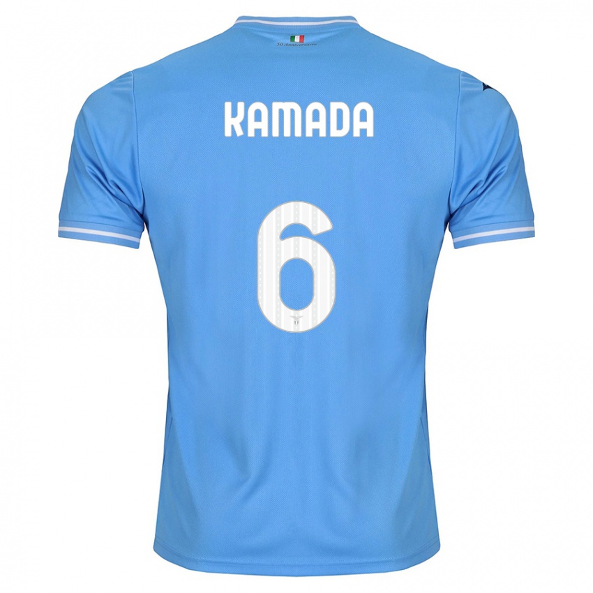Børn Daichi Kamada #6 Blå Hjemmebane Spillertrøjer 2023/24 Trøje T-Shirt