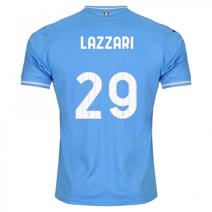 Børn Manuel Lazzari #29 Blå Hjemmebane Spillertrøjer 2023/24 Trøje T-Shirt