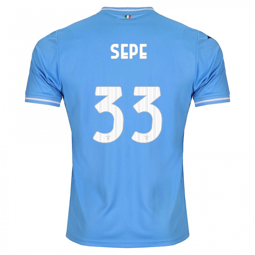 Børn Luigi Sepe #33 Blå Hjemmebane Spillertrøjer 2023/24 Trøje T-Shirt