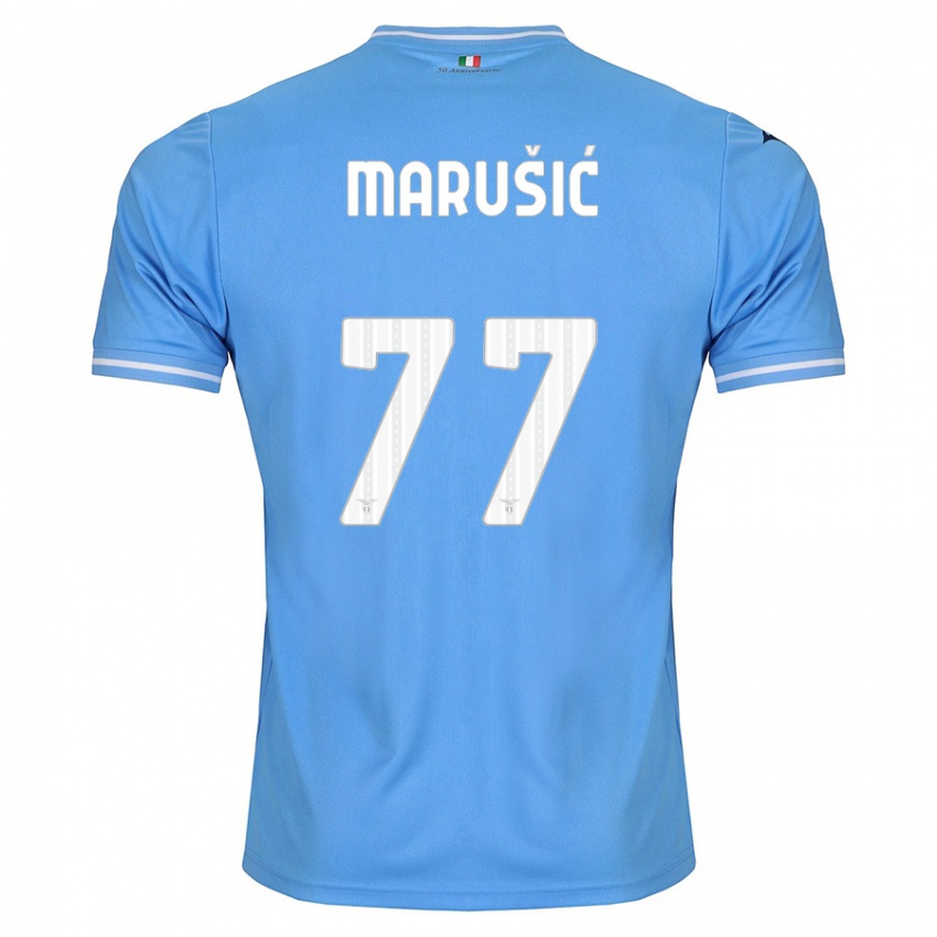 Børn Adam Marusic #77 Blå Hjemmebane Spillertrøjer 2023/24 Trøje T-Shirt