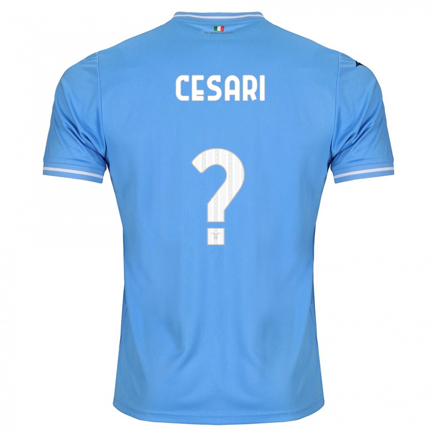 Børn Nicolò Cesari #0 Blå Hjemmebane Spillertrøjer 2023/24 Trøje T-Shirt
