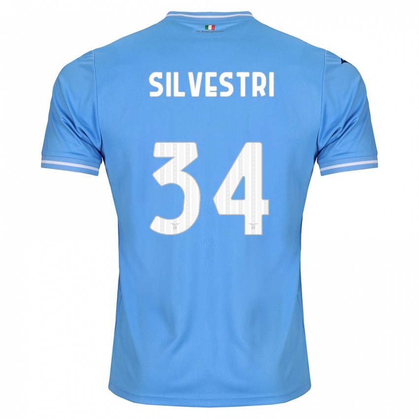 Børn Thomas Silvestri #34 Blå Hjemmebane Spillertrøjer 2023/24 Trøje T-Shirt