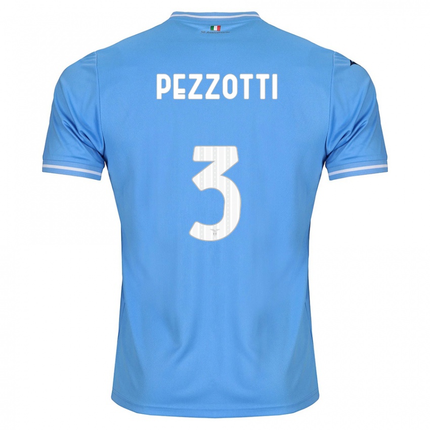 Børn Arianna Pezzotti #3 Blå Hjemmebane Spillertrøjer 2023/24 Trøje T-Shirt