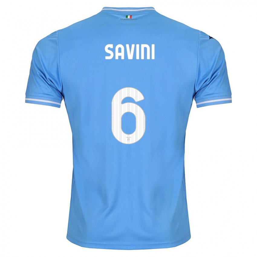 Børn Federica Savini #6 Blå Hjemmebane Spillertrøjer 2023/24 Trøje T-Shirt