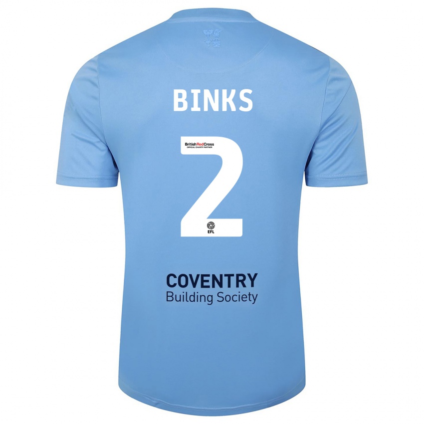 Børn Luis Binks #2 Himmelblå Hjemmebane Spillertrøjer 2023/24 Trøje T-Shirt