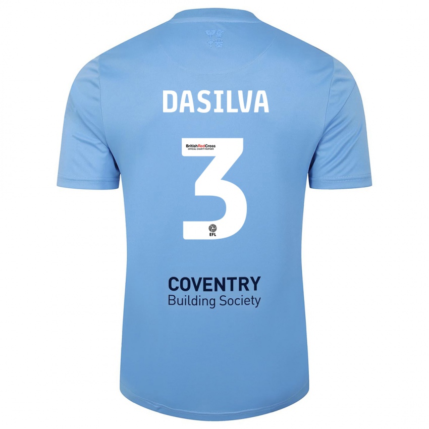 Børn Jay Dasilva #3 Himmelblå Hjemmebane Spillertrøjer 2023/24 Trøje T-Shirt