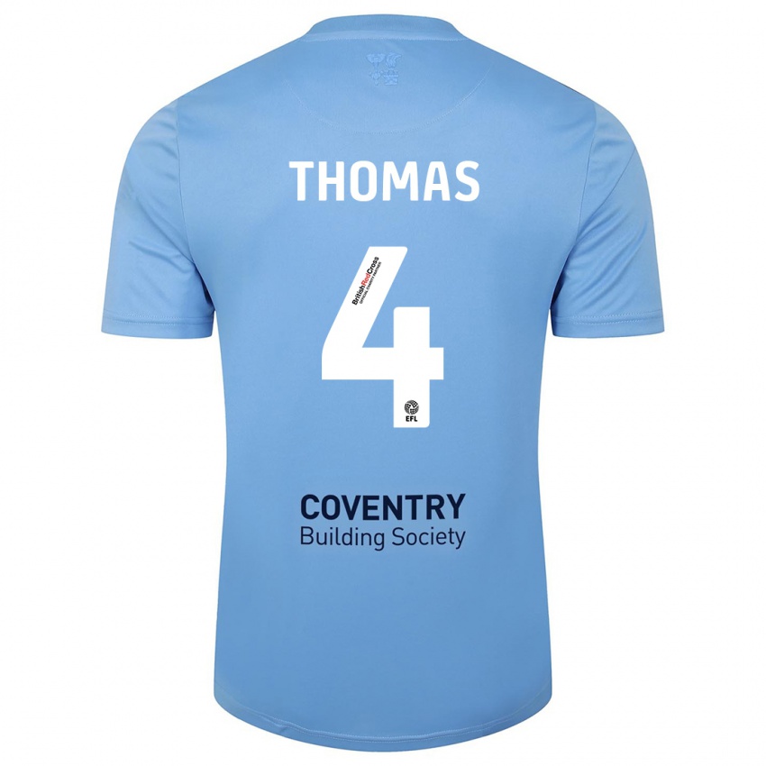 Børn Bobby Thomas #4 Himmelblå Hjemmebane Spillertrøjer 2023/24 Trøje T-Shirt