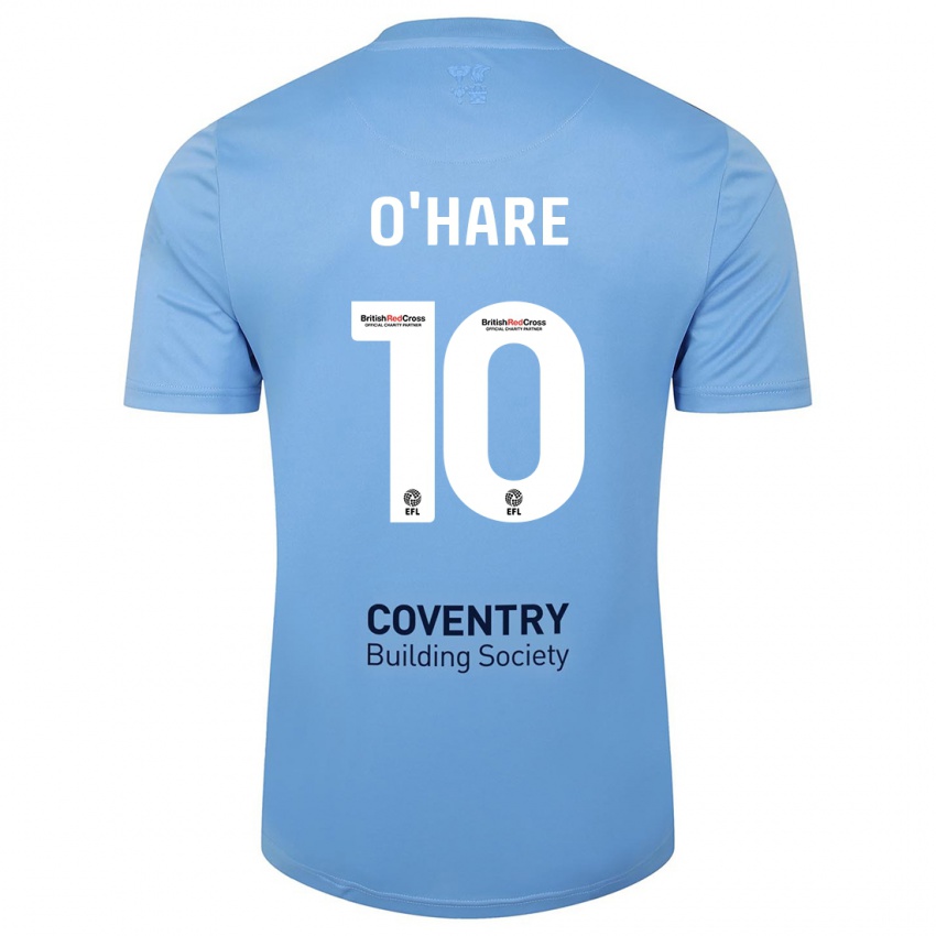 Børn Callum O'hare #10 Himmelblå Hjemmebane Spillertrøjer 2023/24 Trøje T-Shirt
