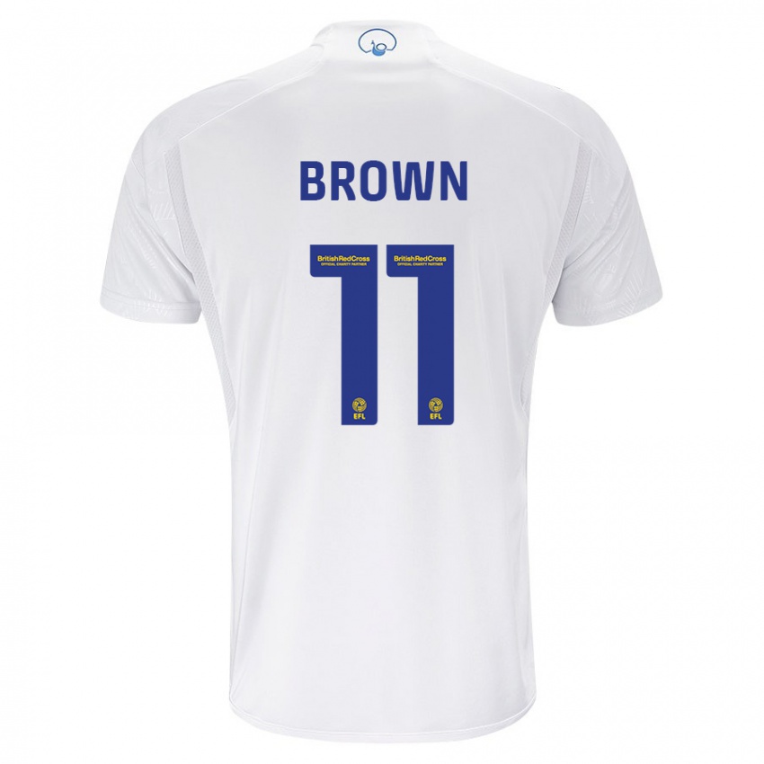 Børn Abbie Brown #11 Hvid Hjemmebane Spillertrøjer 2023/24 Trøje T-Shirt
