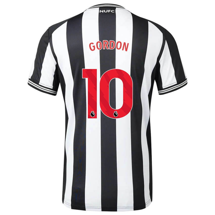 Børn Anthony Gordon #10 Sort Hvid Hjemmebane Spillertrøjer 2023/24 Trøje T-Shirt