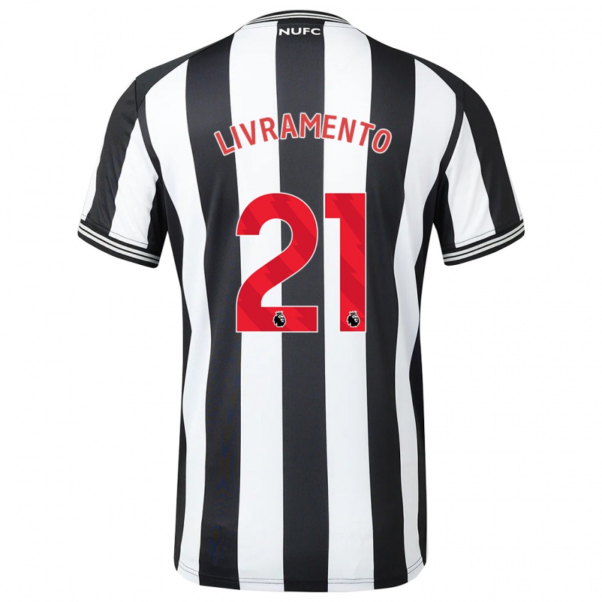 Børn Tino Livramento #21 Sort Hvid Hjemmebane Spillertrøjer 2023/24 Trøje T-Shirt