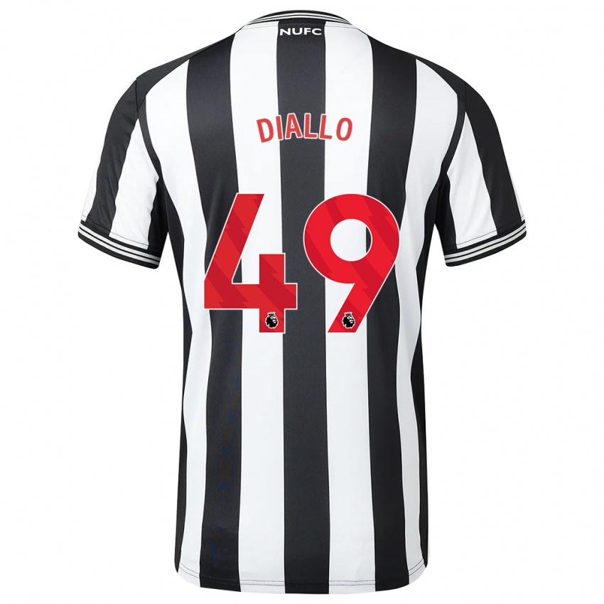 Børn Amadou Diallo #49 Sort Hvid Hjemmebane Spillertrøjer 2023/24 Trøje T-Shirt