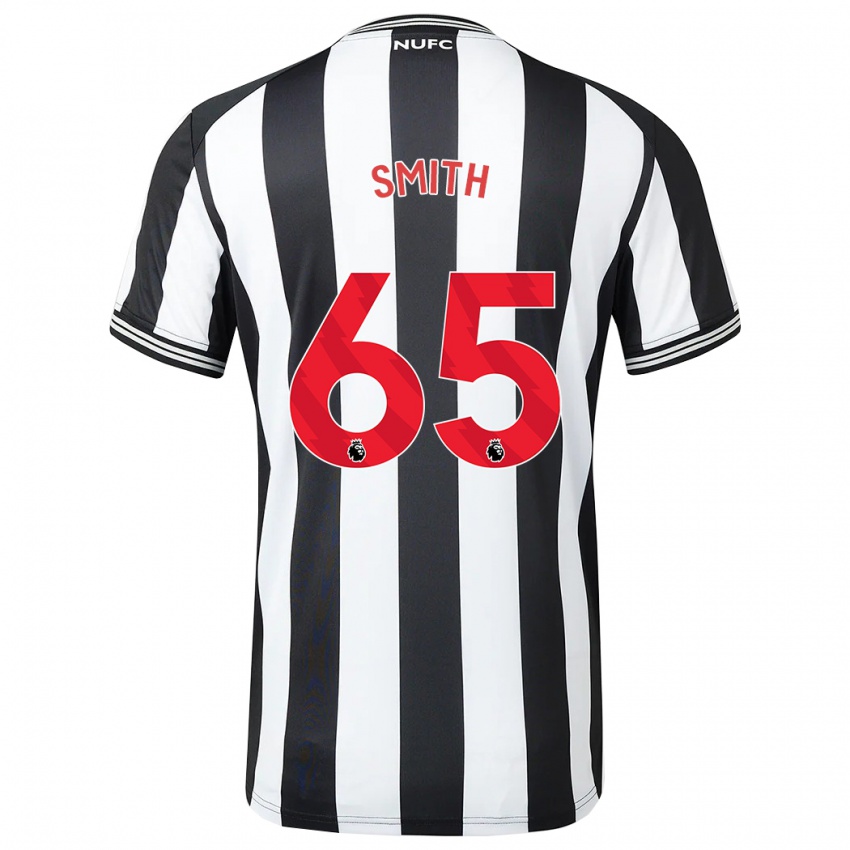 Børn Jude Smith #65 Sort Hvid Hjemmebane Spillertrøjer 2023/24 Trøje T-Shirt