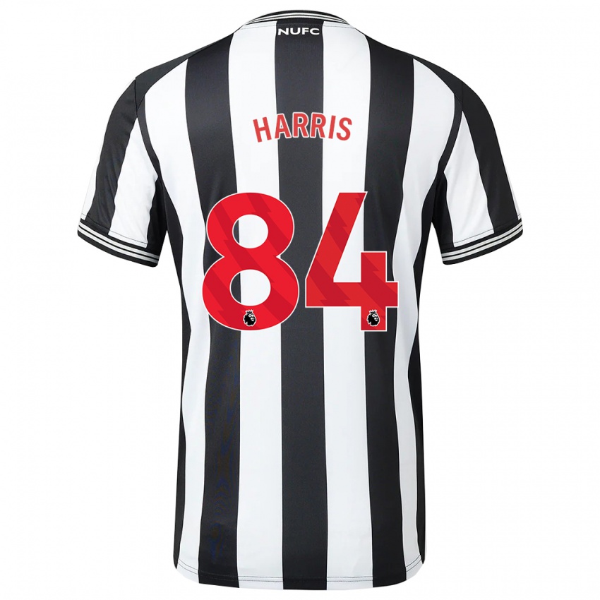 Børn Aidan Harris #84 Sort Hvid Hjemmebane Spillertrøjer 2023/24 Trøje T-Shirt