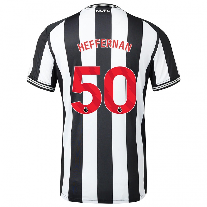 Børn Cathal Heffernan #50 Sort Hvid Hjemmebane Spillertrøjer 2023/24 Trøje T-Shirt