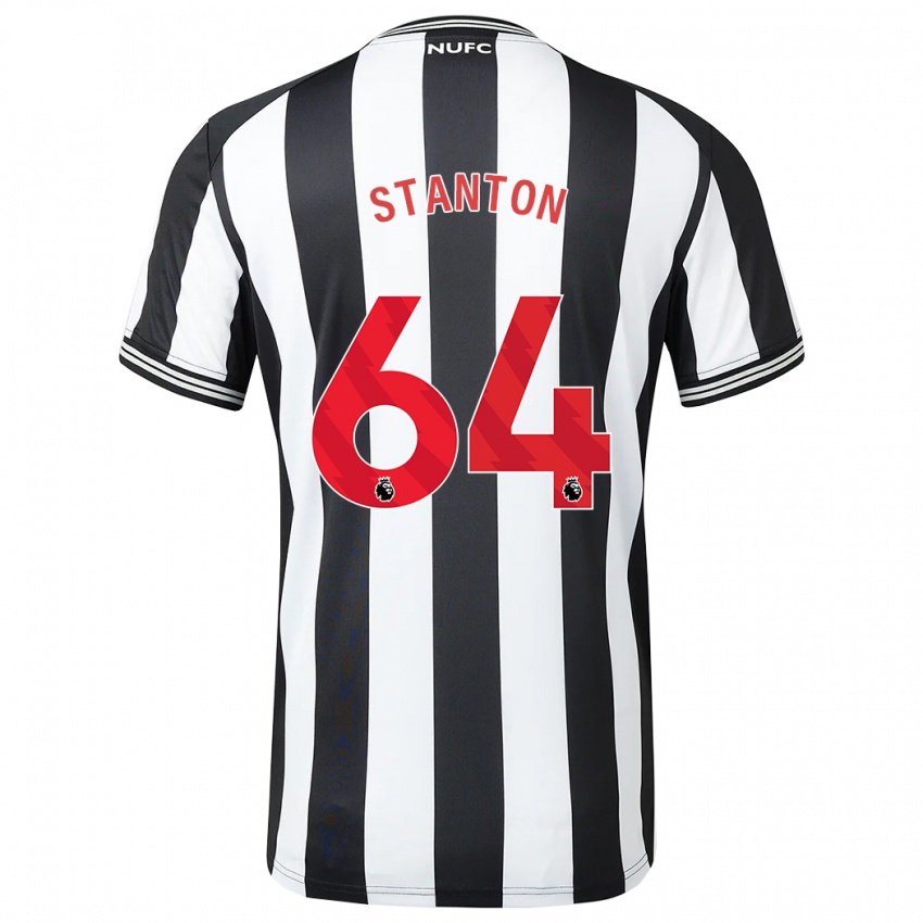 Børn Ellis Stanton #64 Sort Hvid Hjemmebane Spillertrøjer 2023/24 Trøje T-Shirt