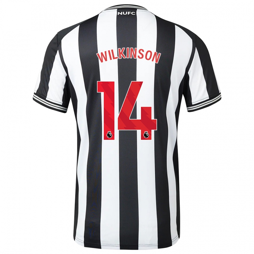 Børn Sharna Wilkinson #14 Sort Hvid Hjemmebane Spillertrøjer 2023/24 Trøje T-Shirt