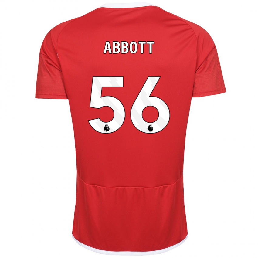 Børn Zach Abbott #56 Rød Hjemmebane Spillertrøjer 2023/24 Trøje T-Shirt