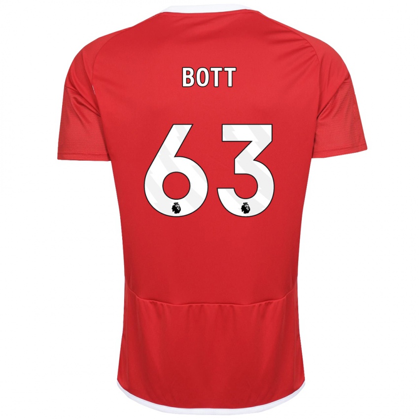Børn Aaron Bott #63 Rød Hjemmebane Spillertrøjer 2023/24 Trøje T-Shirt
