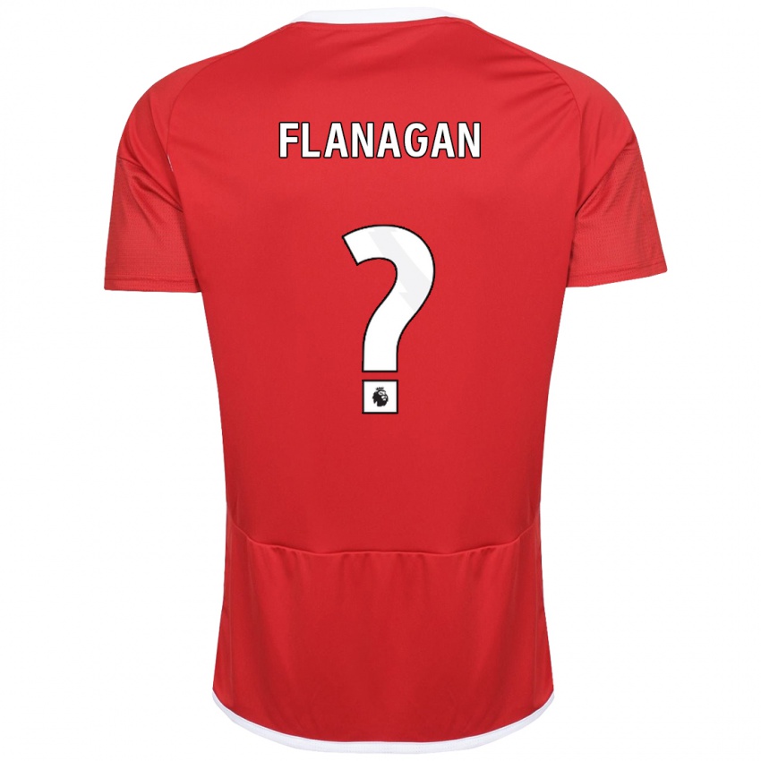 Børn Theo Flanagan #0 Rød Hjemmebane Spillertrøjer 2023/24 Trøje T-Shirt