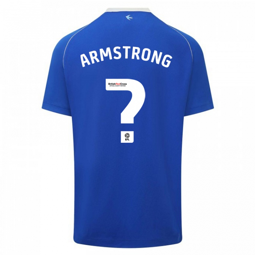 Børn Luke Armstrong #0 Blå Hjemmebane Spillertrøjer 2023/24 Trøje T-Shirt