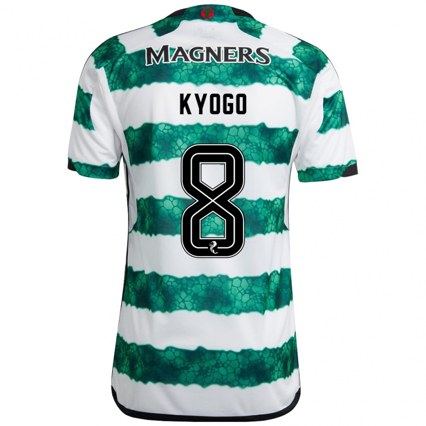 Børn Kyogo Furuhashi #8 Grøn Hjemmebane Spillertrøjer 2023/24 Trøje T-Shirt