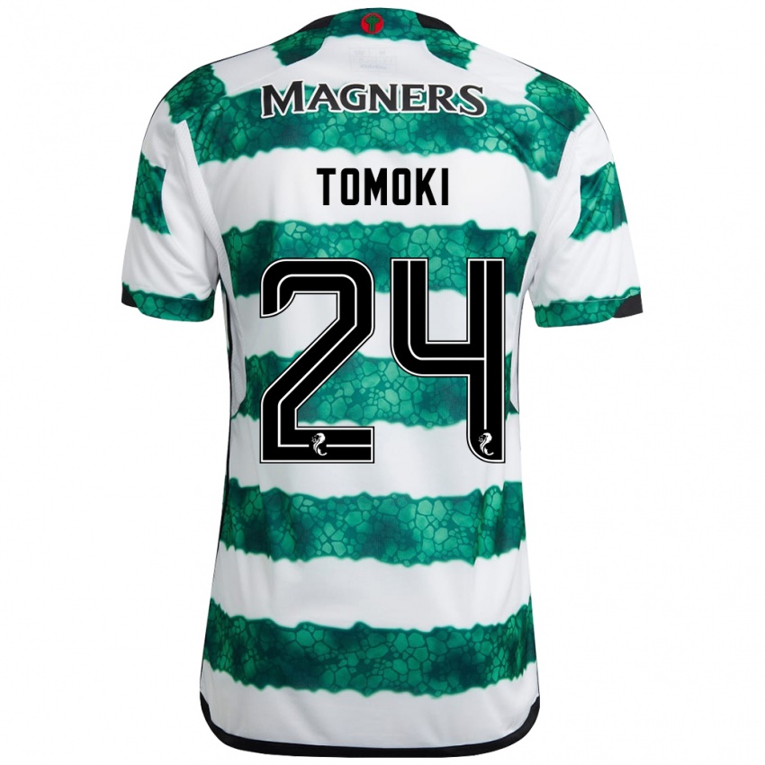 Børn Tomoki Iwata #24 Grøn Hjemmebane Spillertrøjer 2023/24 Trøje T-Shirt