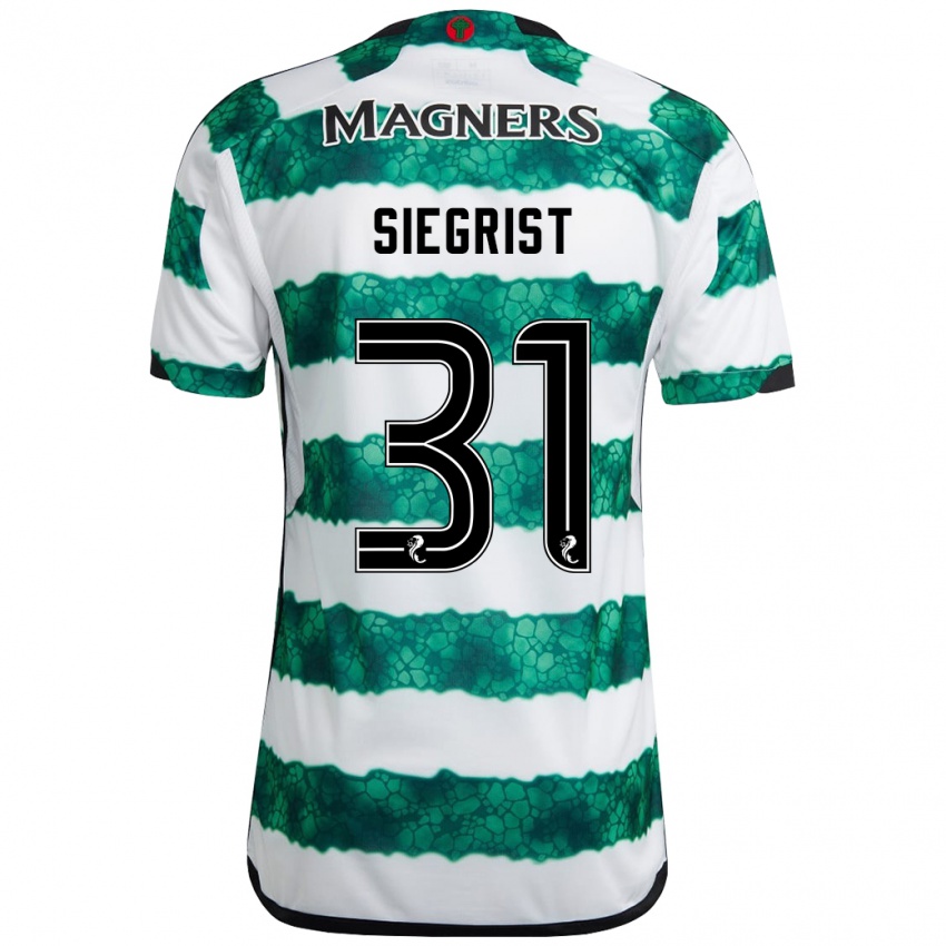 Børn Benjamin Siegrist #31 Grøn Hjemmebane Spillertrøjer 2023/24 Trøje T-Shirt