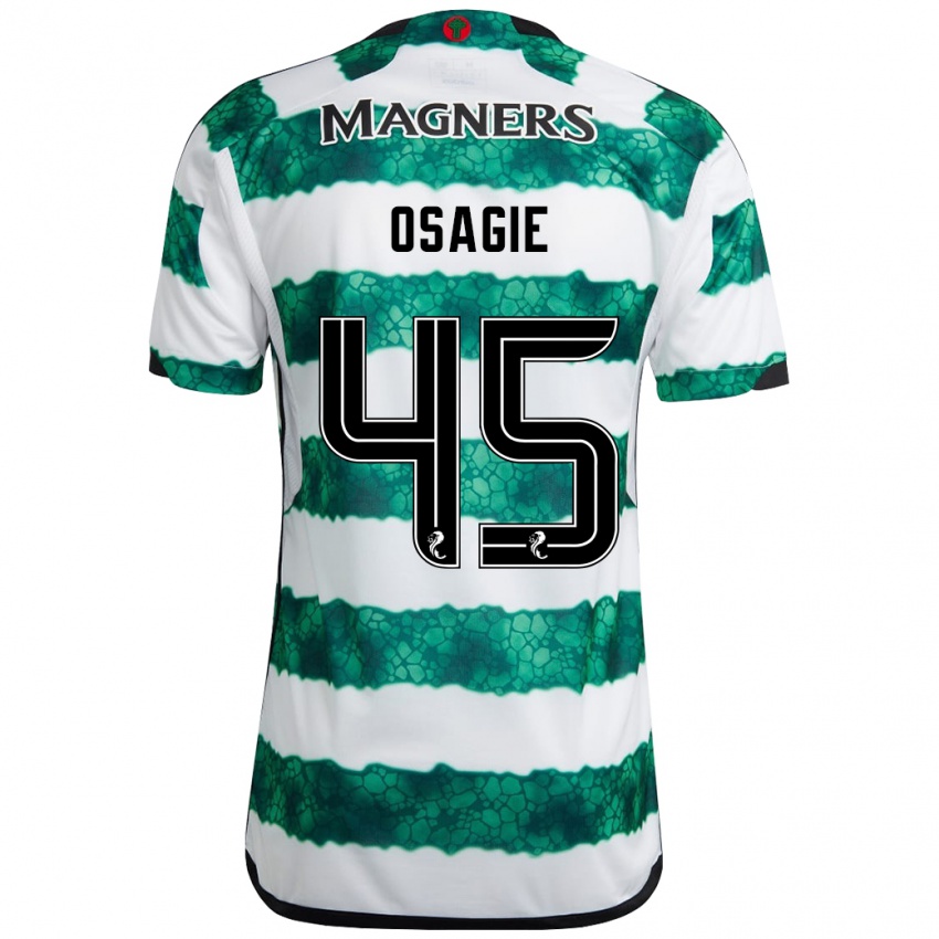 Børn Justin Osagie #45 Grøn Hjemmebane Spillertrøjer 2023/24 Trøje T-Shirt