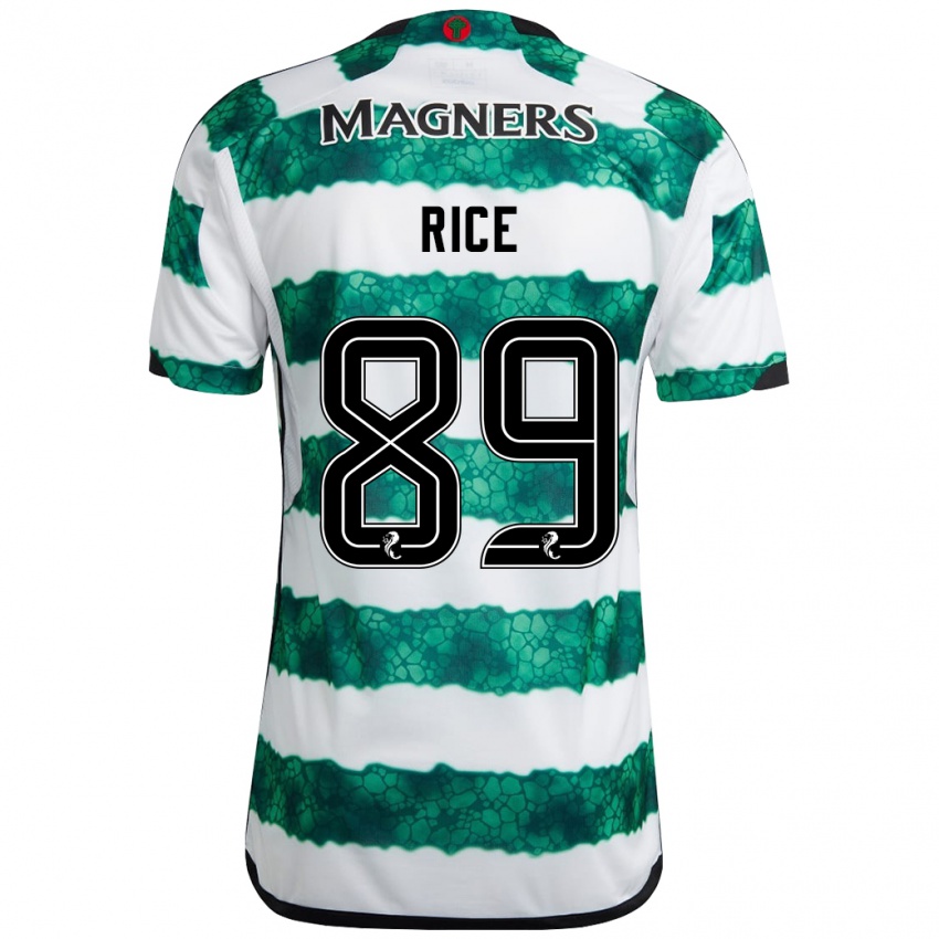 Børn Aidan Rice #89 Grøn Hjemmebane Spillertrøjer 2023/24 Trøje T-Shirt