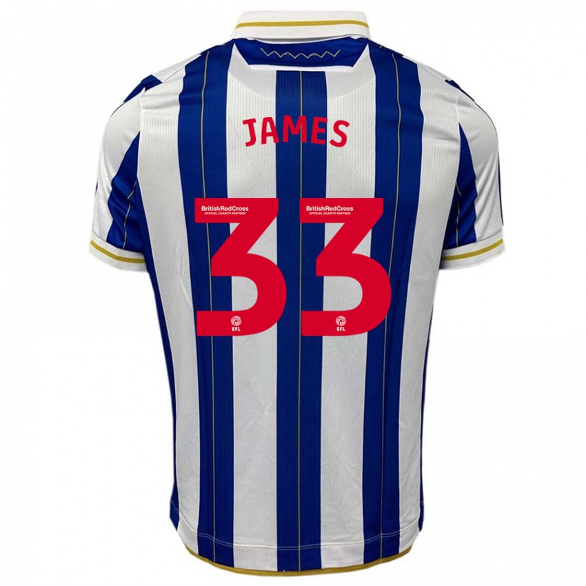 Børn Reece James #33 Blå Hvid Hjemmebane Spillertrøjer 2023/24 Trøje T-Shirt