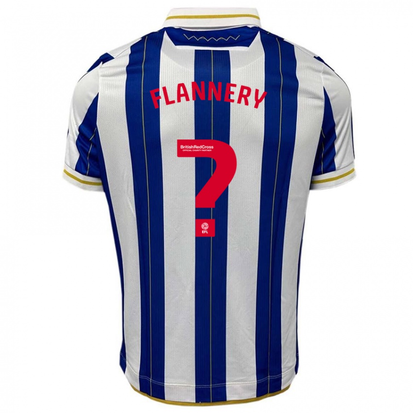 Børn Cian Flannery #0 Blå Hvid Hjemmebane Spillertrøjer 2023/24 Trøje T-Shirt