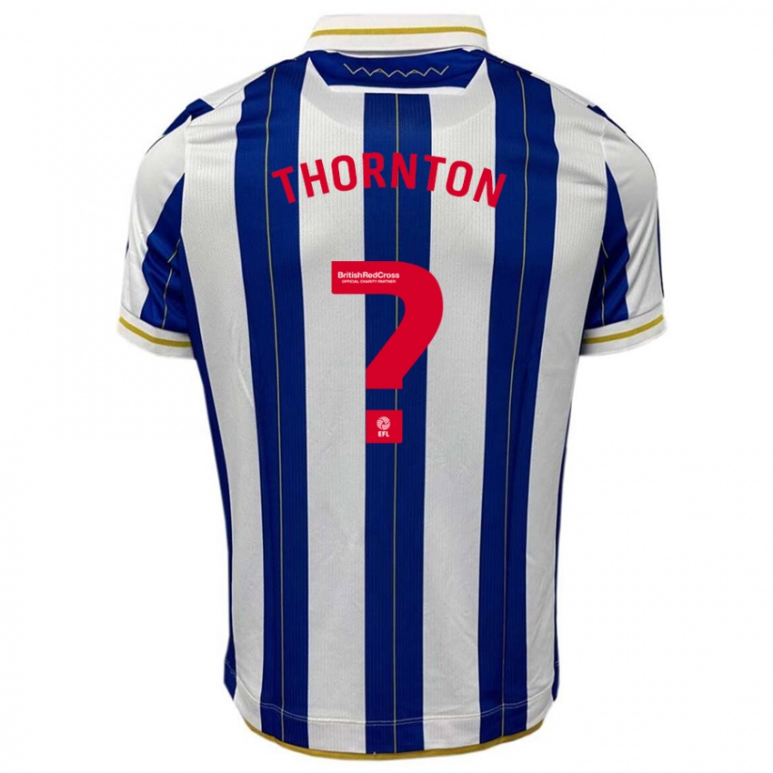 Børn Jarvis Thornton #0 Blå Hvid Hjemmebane Spillertrøjer 2023/24 Trøje T-Shirt
