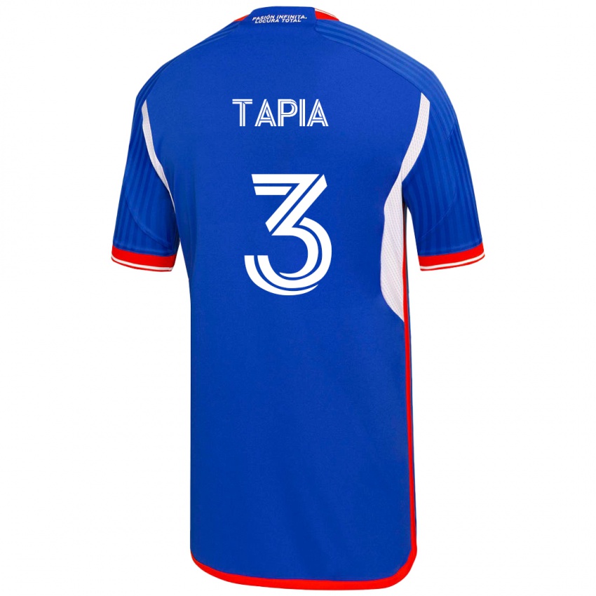 Børn Ignacio Tapia #3 Blå Hjemmebane Spillertrøjer 2023/24 Trøje T-Shirt