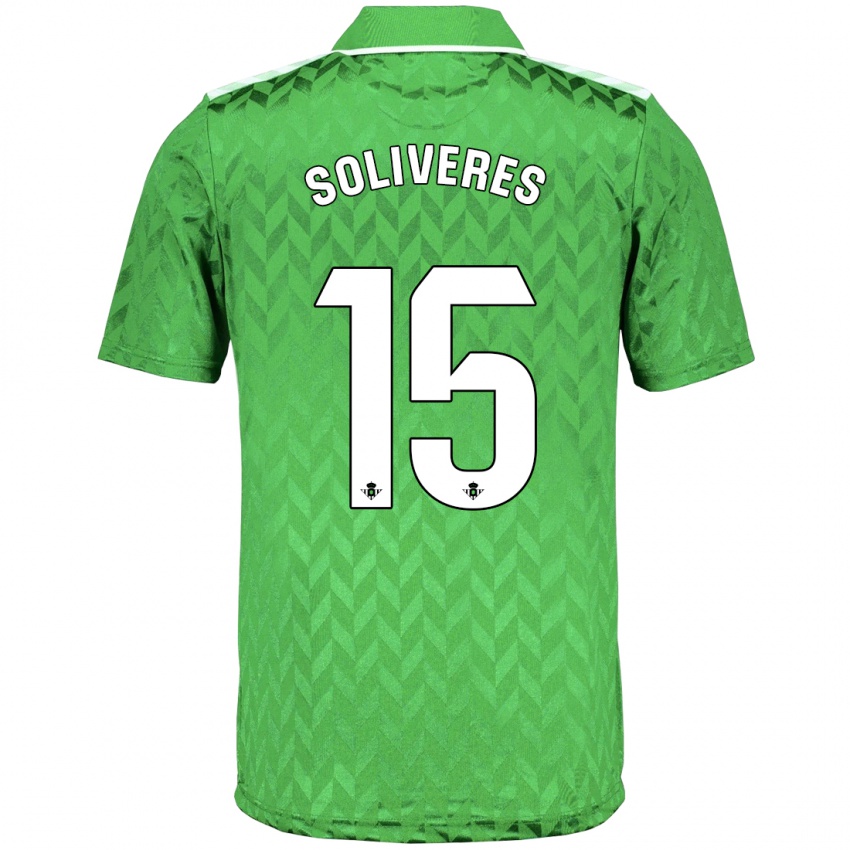 Børn Gema Soliveres #15 Grøn Udebane Spillertrøjer 2023/24 Trøje T-Shirt