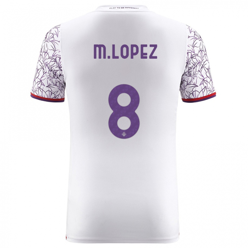 Børn Maxime López #8 Hvid Udebane Spillertrøjer 2023/24 Trøje T-Shirt