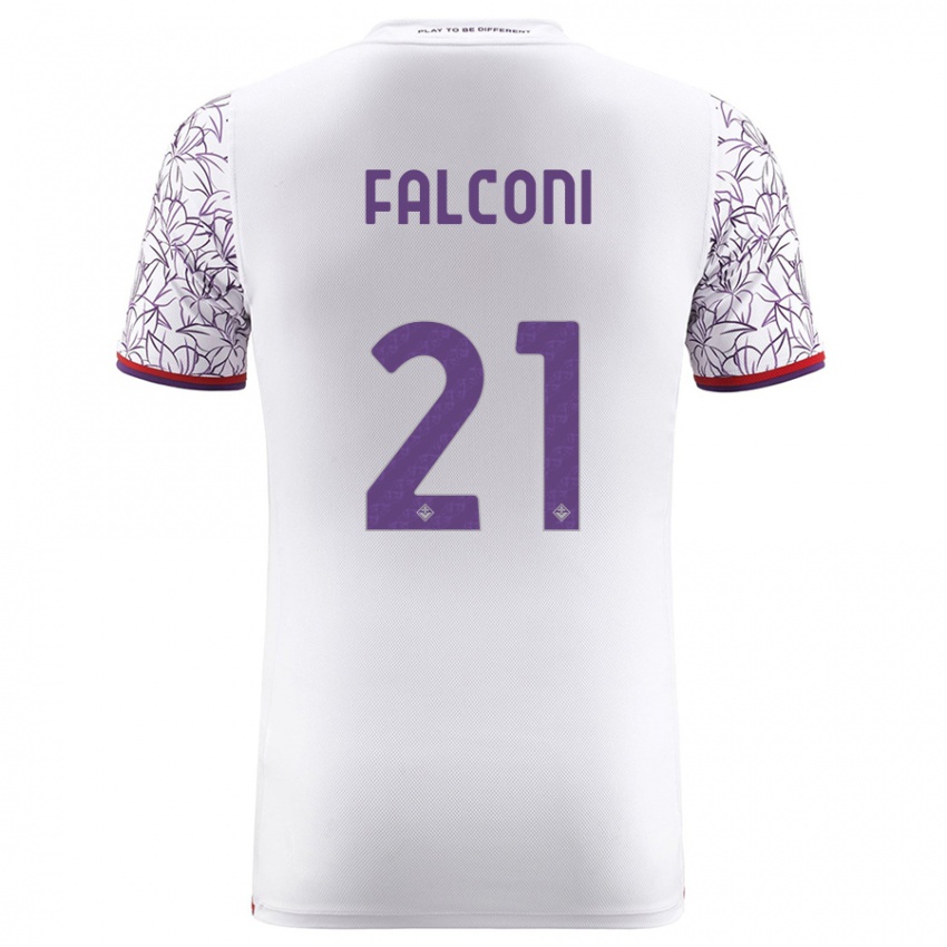 Børn Niccolò Falconi #21 Hvid Udebane Spillertrøjer 2023/24 Trøje T-Shirt