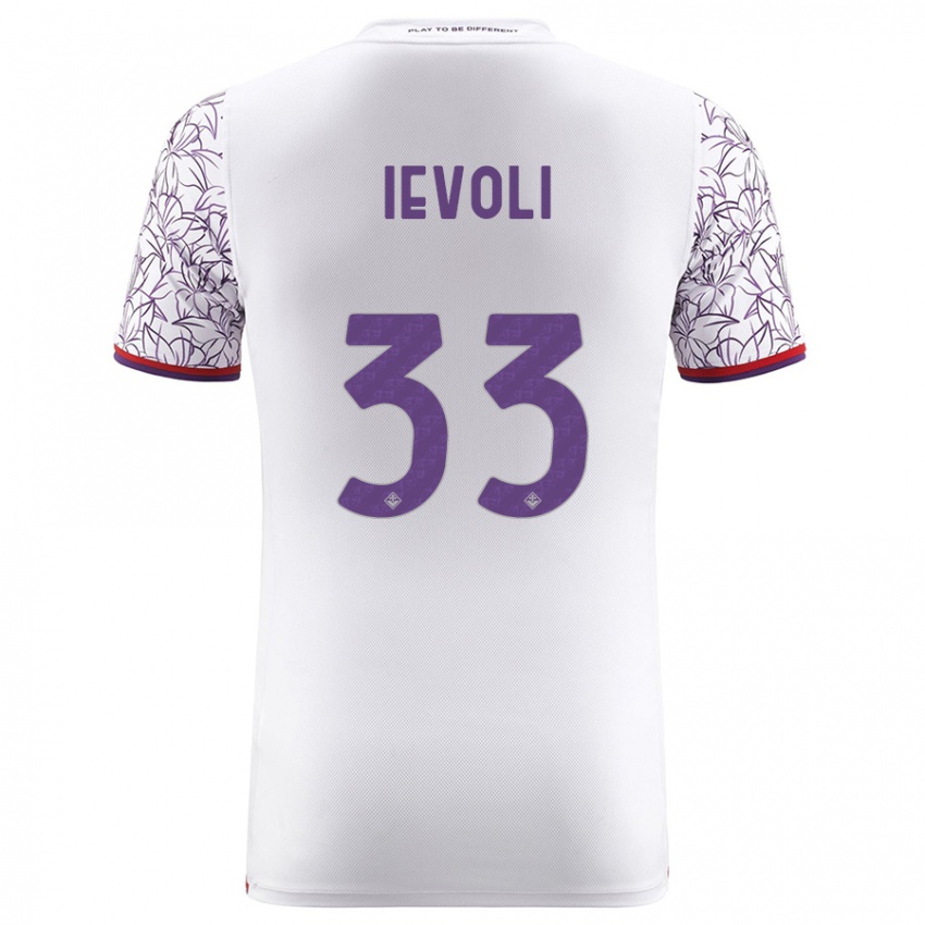 Børn Mattia Ievoli #33 Hvid Udebane Spillertrøjer 2023/24 Trøje T-Shirt