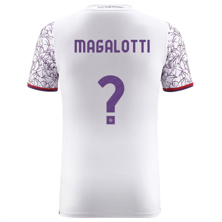 Børn Mattia Magalotti #0 Hvid Udebane Spillertrøjer 2023/24 Trøje T-Shirt