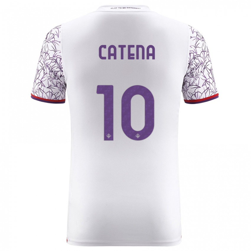 Børn Michaela Catena #10 Hvid Udebane Spillertrøjer 2023/24 Trøje T-Shirt