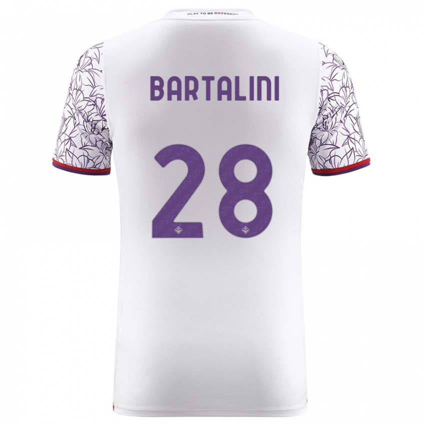 Børn Viola Bartalini #28 Hvid Udebane Spillertrøjer 2023/24 Trøje T-Shirt