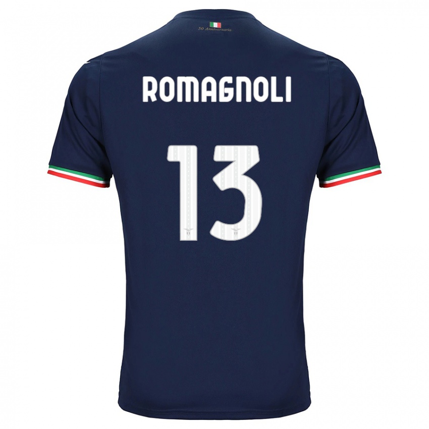 Børn Alessio Romagnoli #13 Flåde Udebane Spillertrøjer 2023/24 Trøje T-Shirt