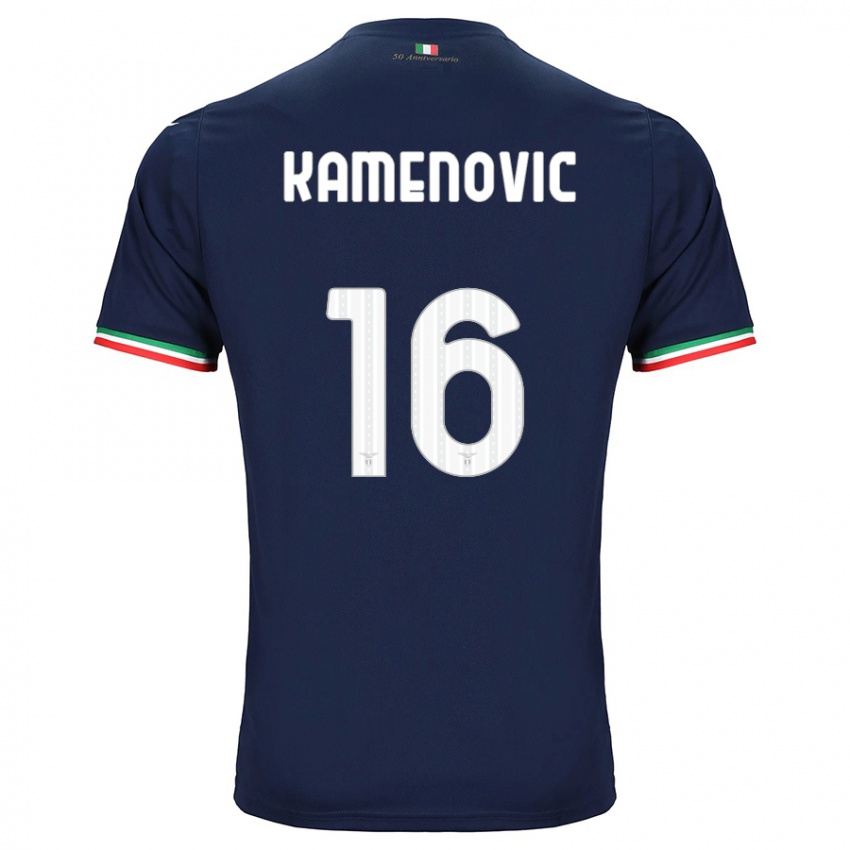 Børn Dimitrije Kamenović #16 Flåde Udebane Spillertrøjer 2023/24 Trøje T-Shirt
