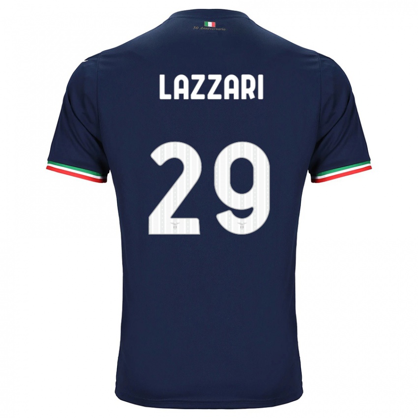 Børn Manuel Lazzari #29 Flåde Udebane Spillertrøjer 2023/24 Trøje T-Shirt