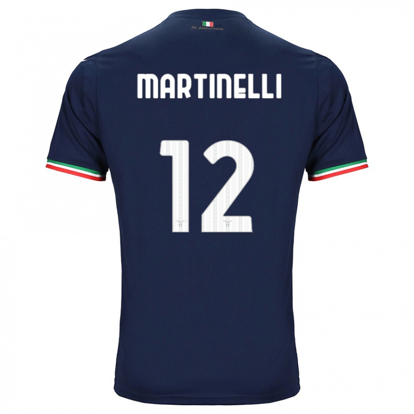 Børn Leonardo Martinelli #12 Flåde Udebane Spillertrøjer 2023/24 Trøje T-Shirt