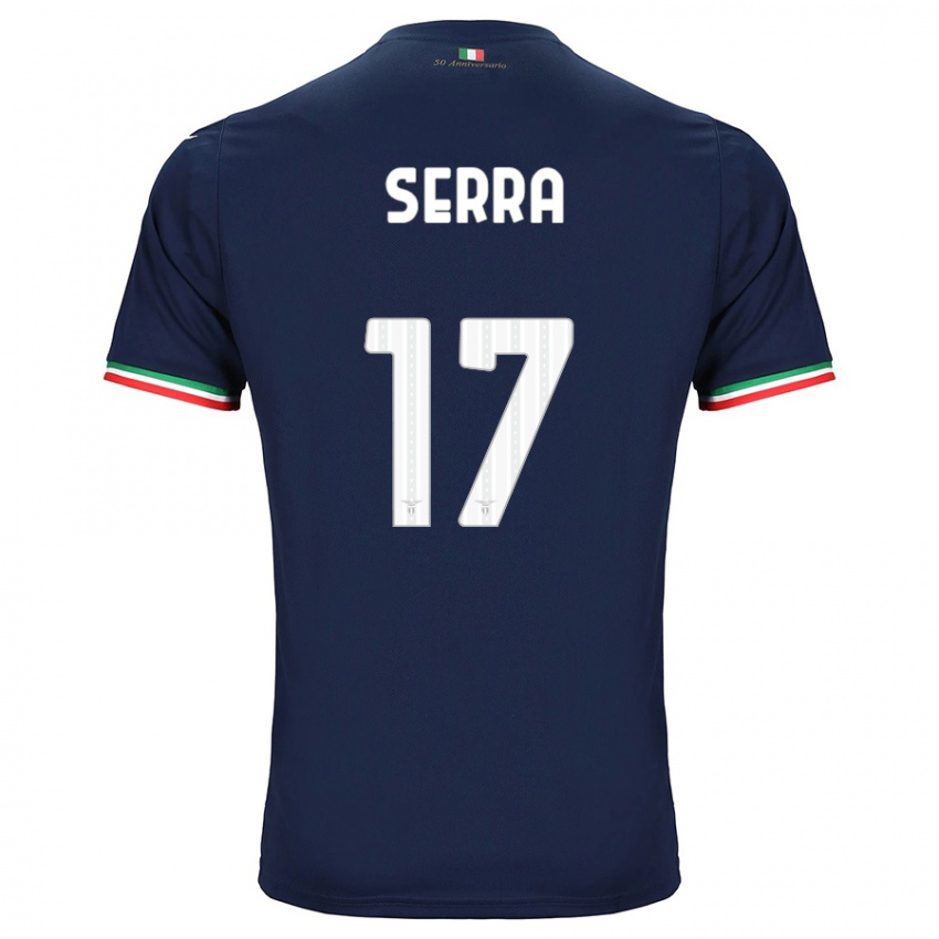 Børn Federico Serra #17 Flåde Udebane Spillertrøjer 2023/24 Trøje T-Shirt