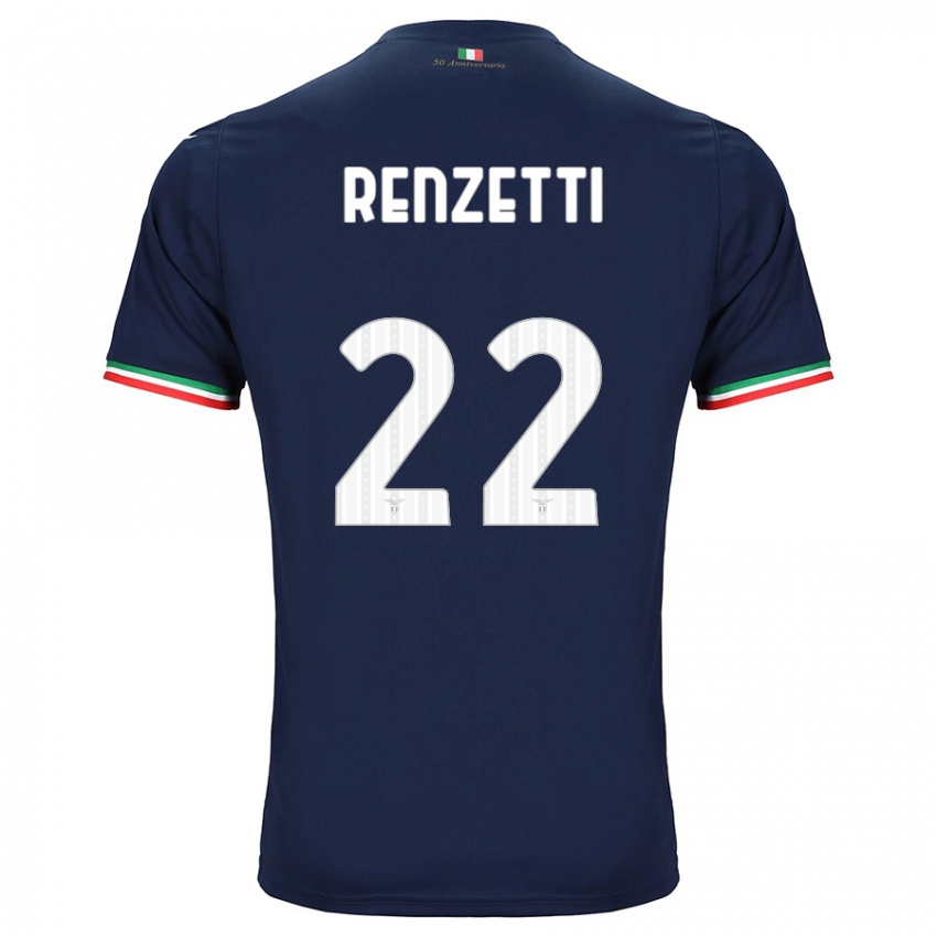 Børn Davide Renzetti #22 Flåde Udebane Spillertrøjer 2023/24 Trøje T-Shirt